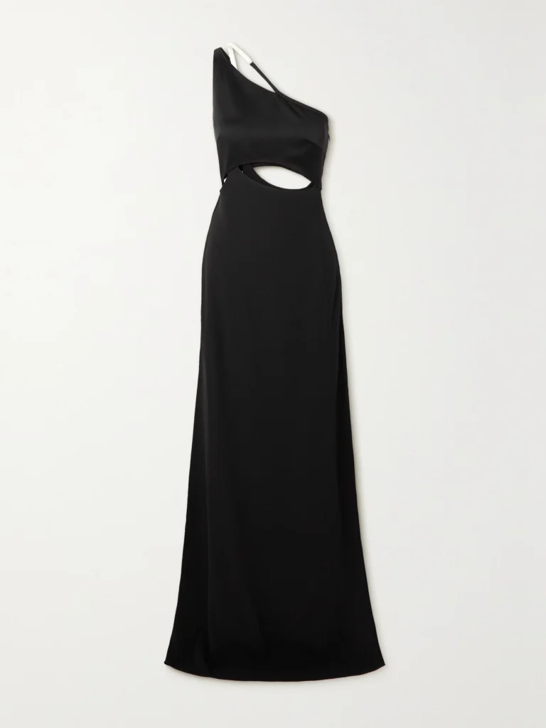 Givenchy One-shoulder Cutout Satin and Crepe Gown