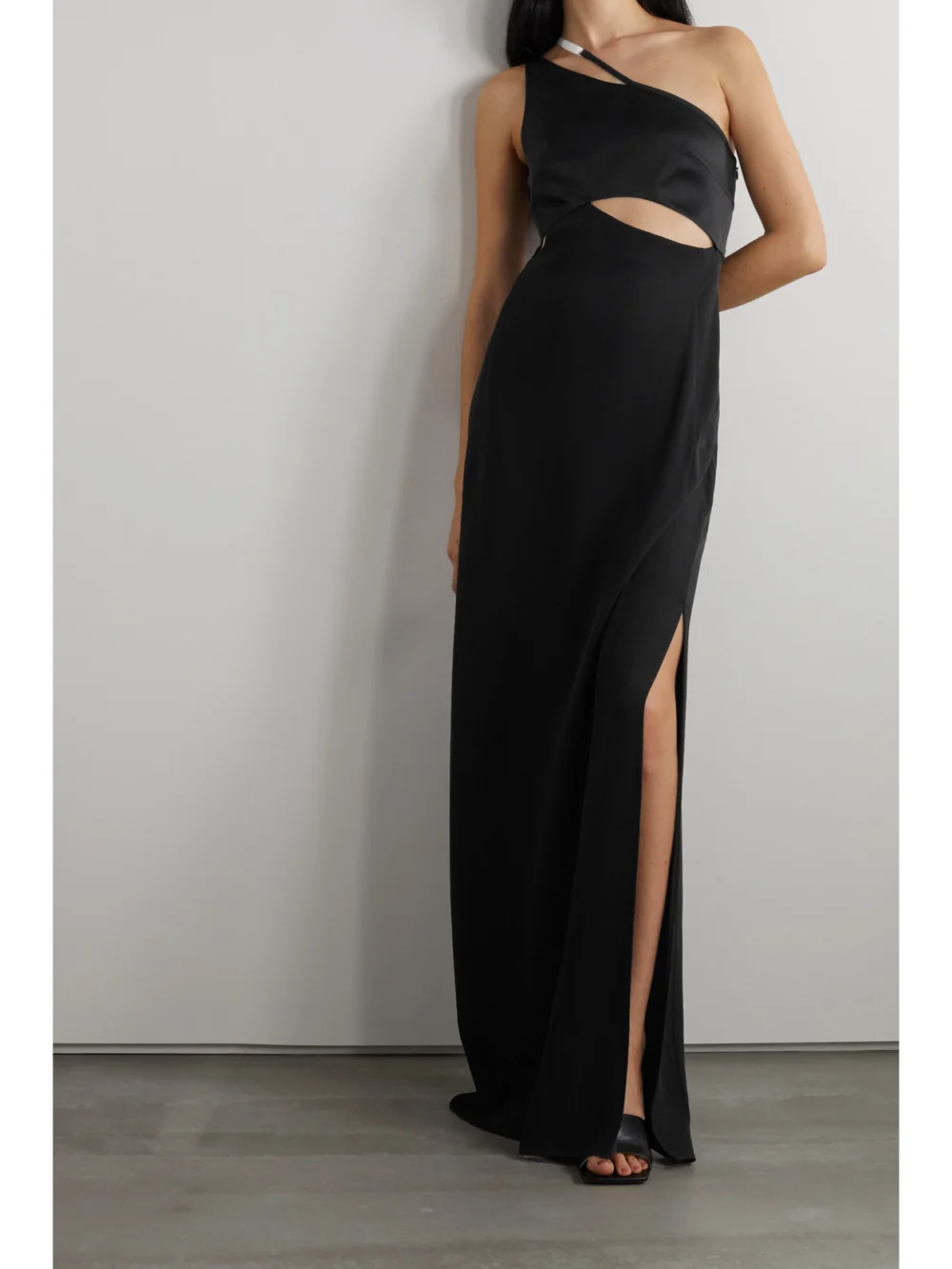 Givenchy One-shoulder Cutout Satin and Crepe Gown, worn by a model
