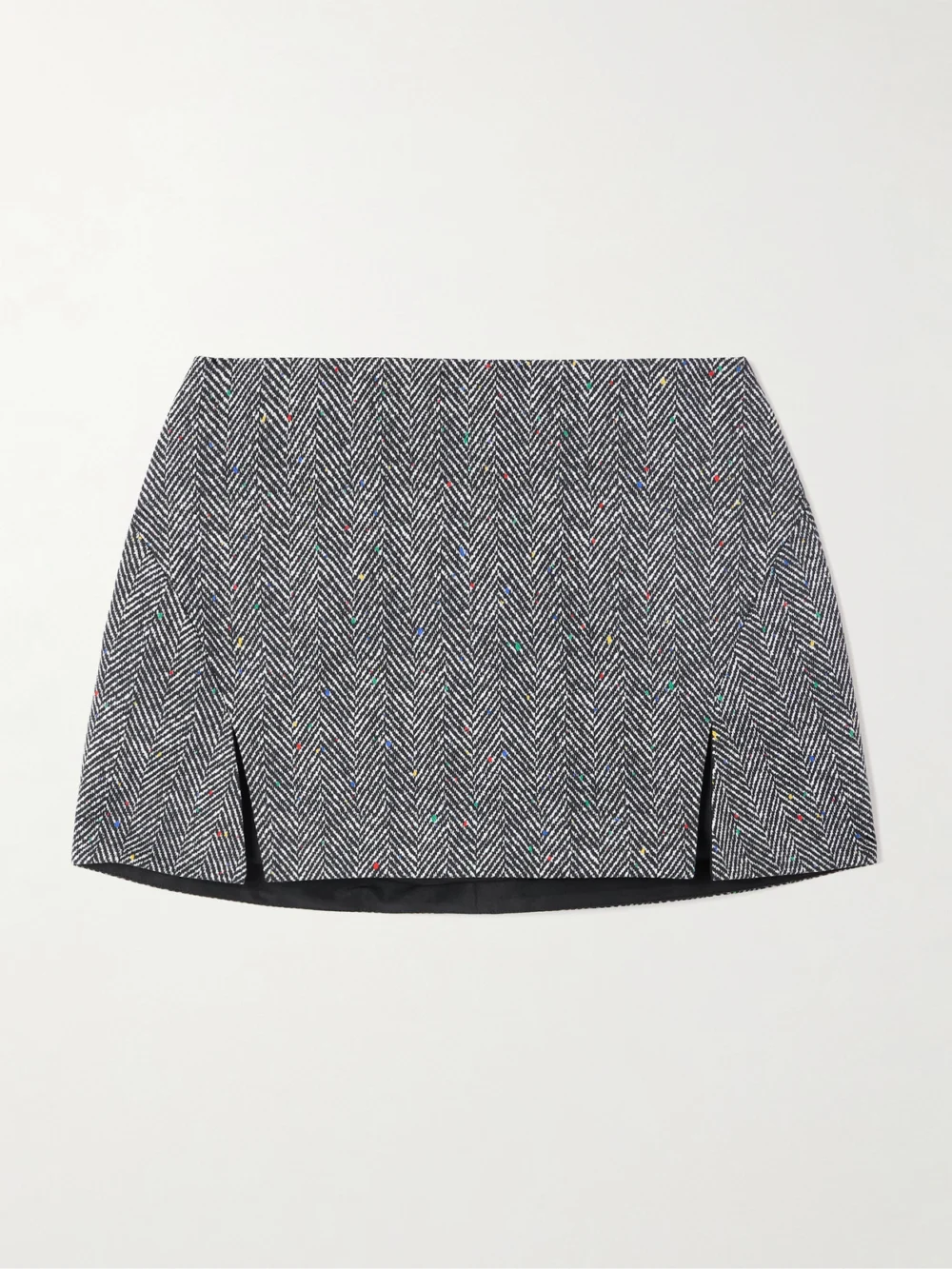 Givenchy Paneled Herringbone Cotton-twill Mini Skirt in gray