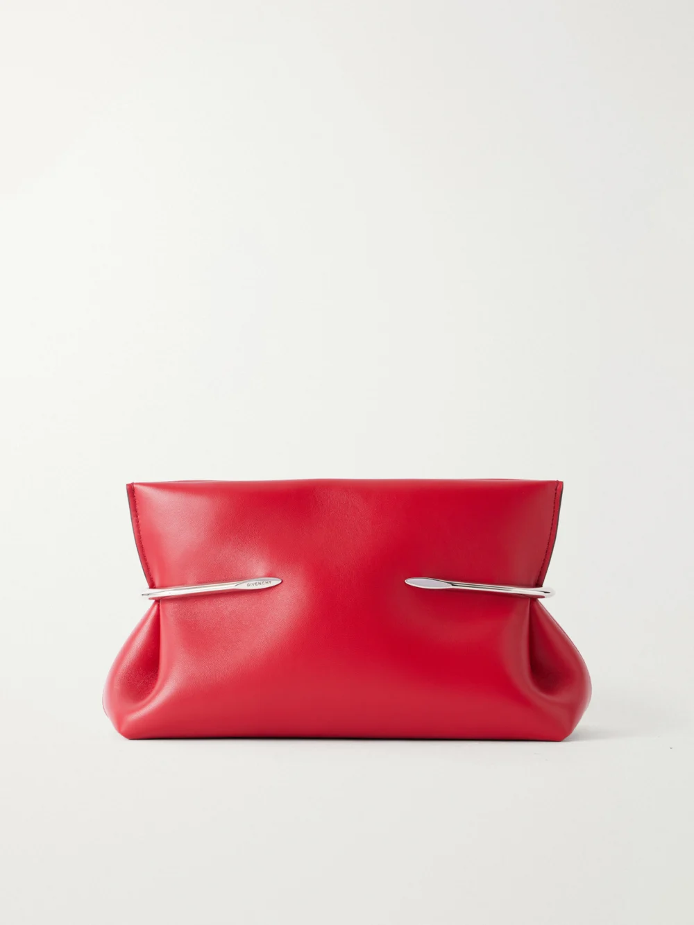 Givenchy Pinch Soft Leather Clutch in red