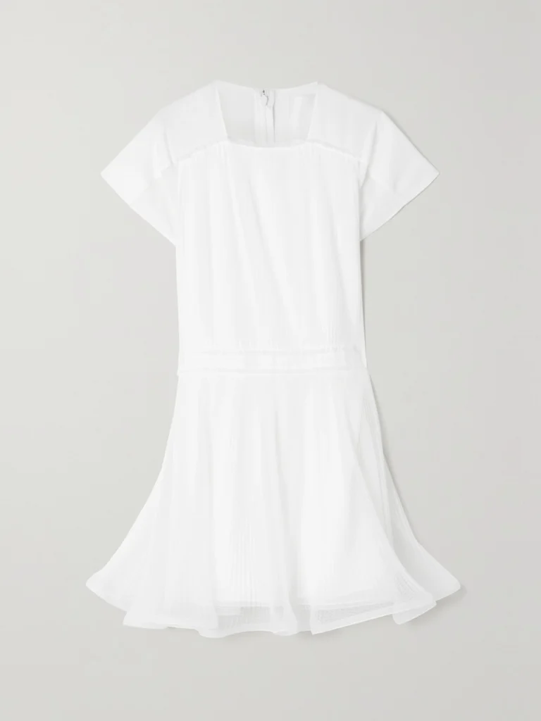 Givenchy Pleated Tulle-paneled Silk-chiffon Mini Dress