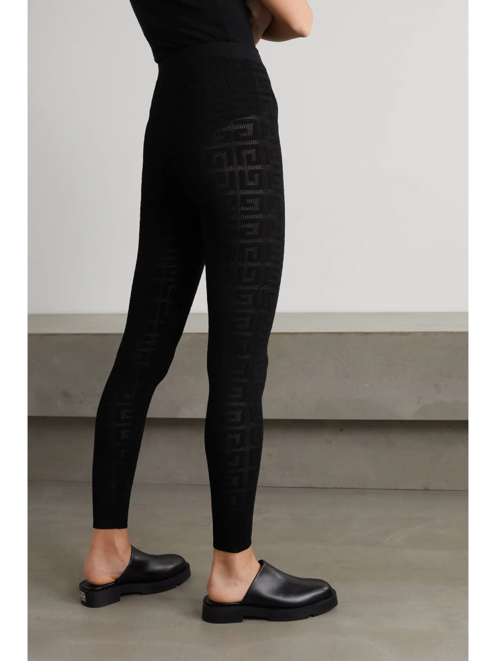 Back view of the Givenchy Pointelle Stretch-knit Leggings