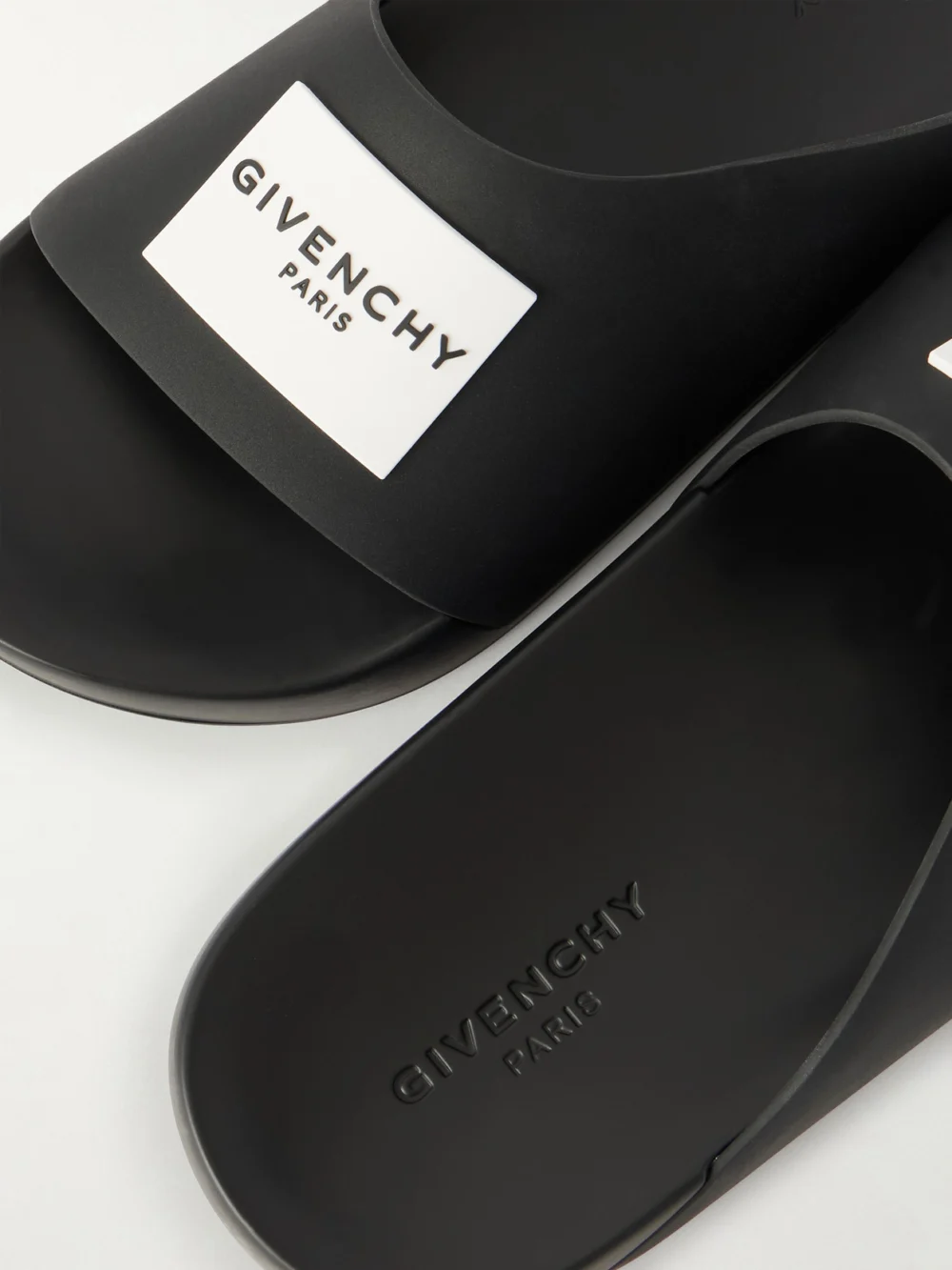 Close-up detail of the Givenchy Rubber Slides
