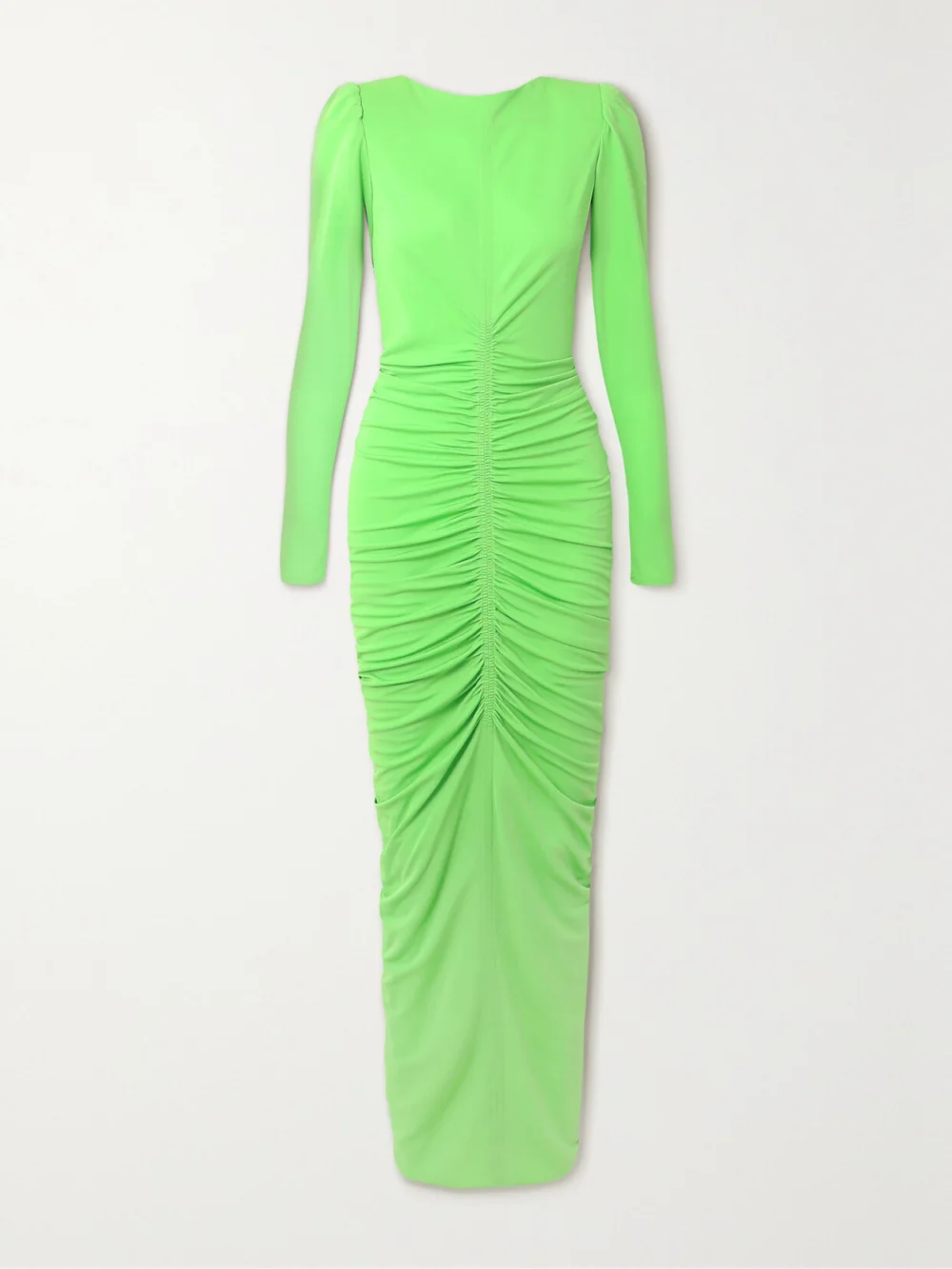 Givenchy Ruched Crepe De Chine Maxi Dress in green