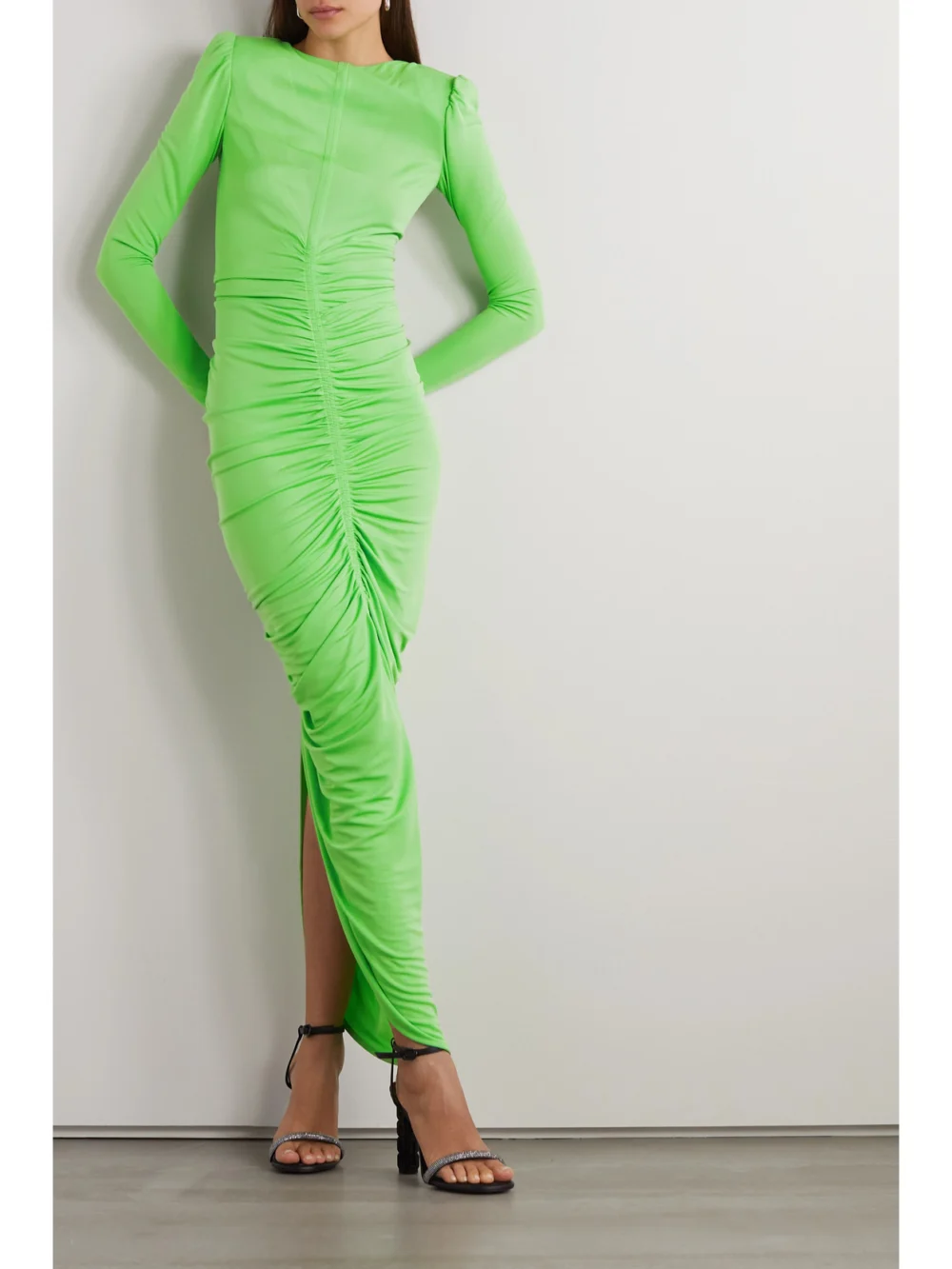 Givenchy Ruched Crepe De Chine Maxi Dress, worn by a model