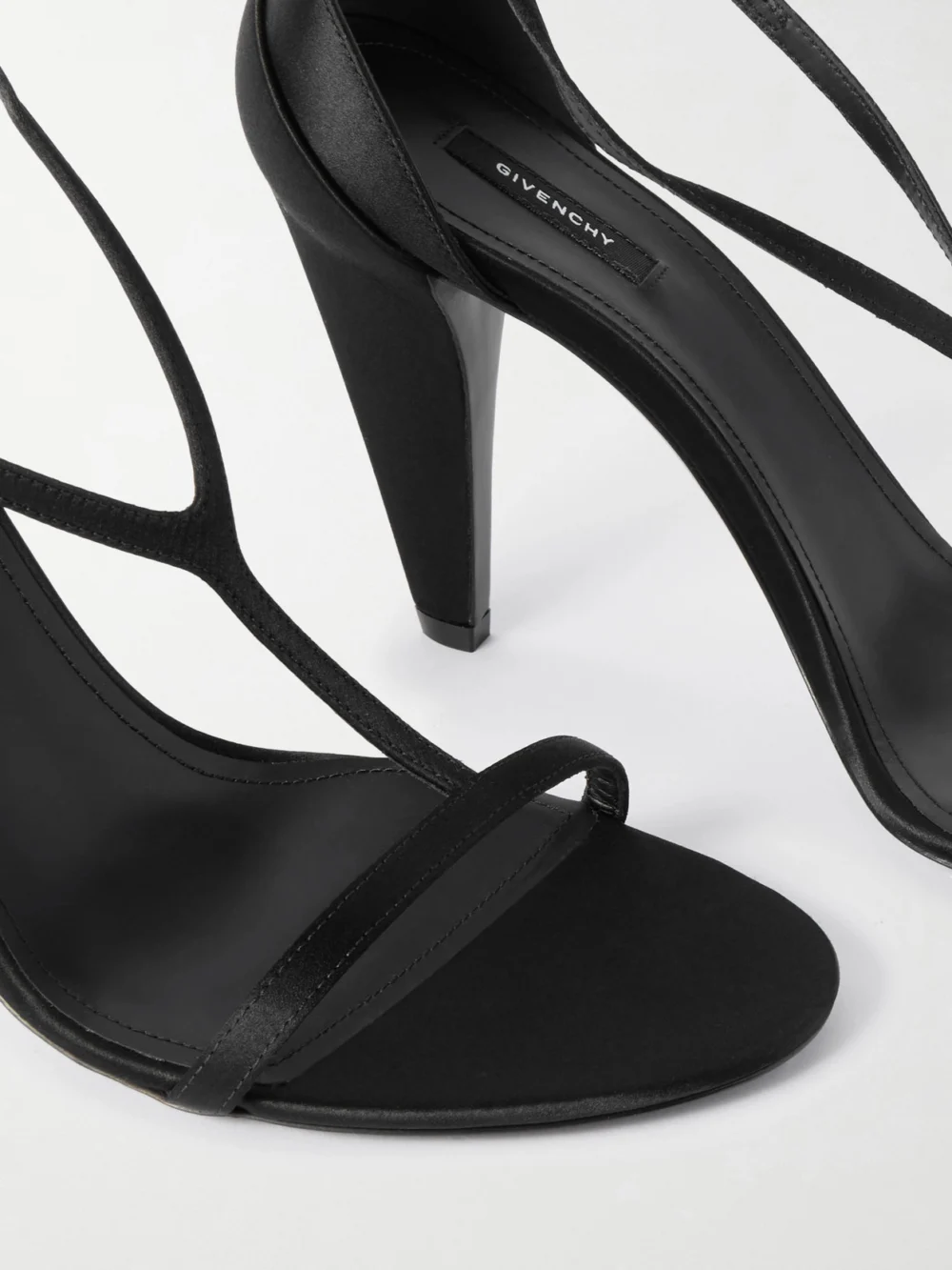 Close-up detail of the Givenchy Satin Sandals