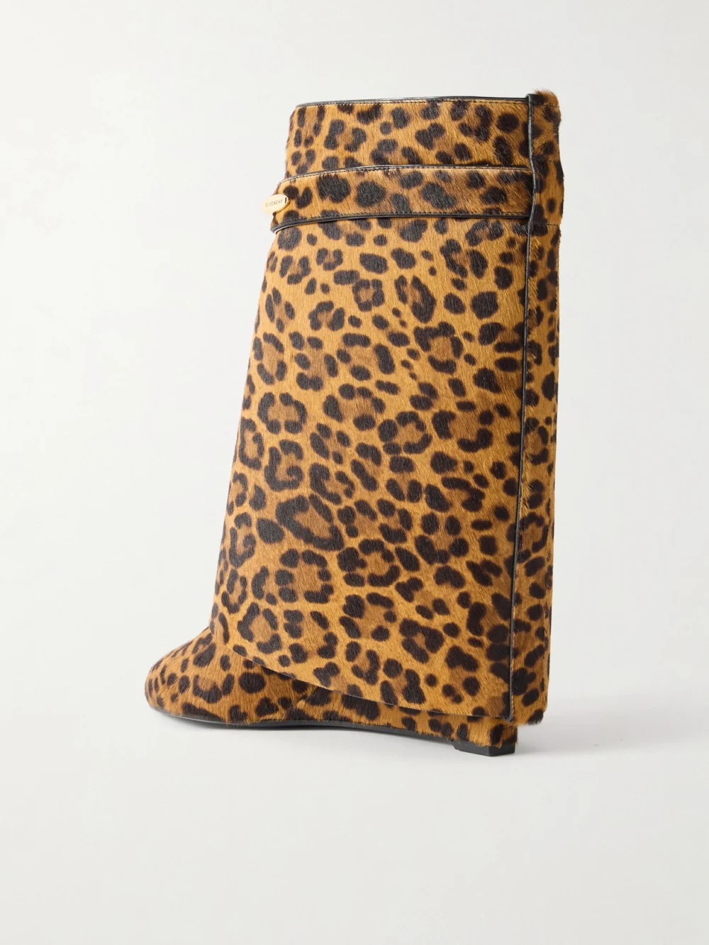 Back view of the Givenchy Shark Animal-print Calf Hair Ankle Boots