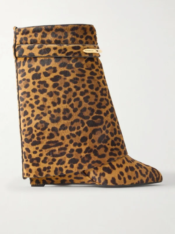 Givenchy Shark Animal-print Calf Hair Ankle Boots