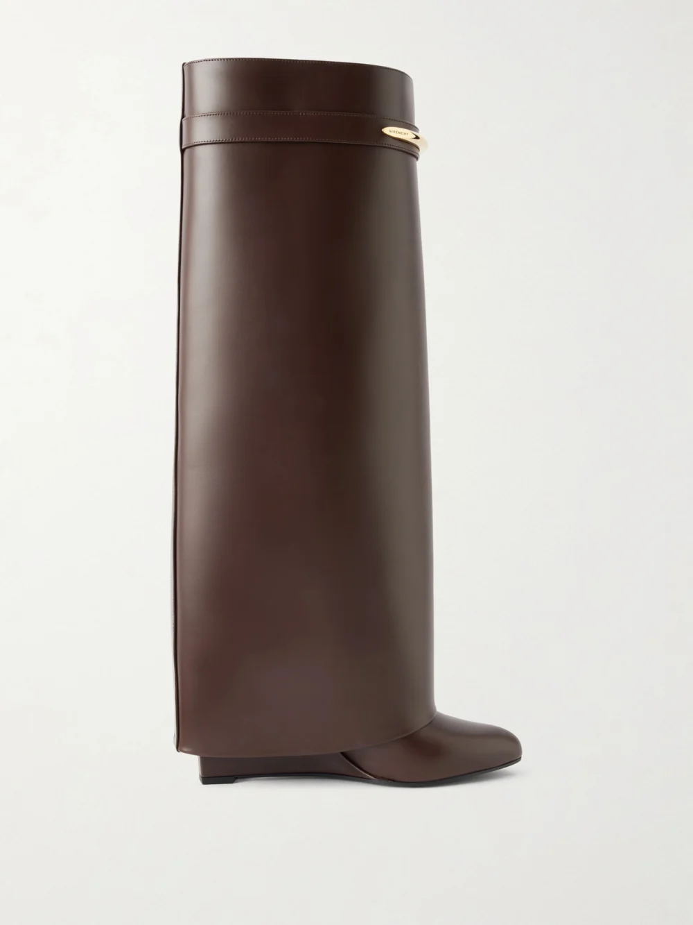 Givenchy Shark Leather Knee Boots in brown