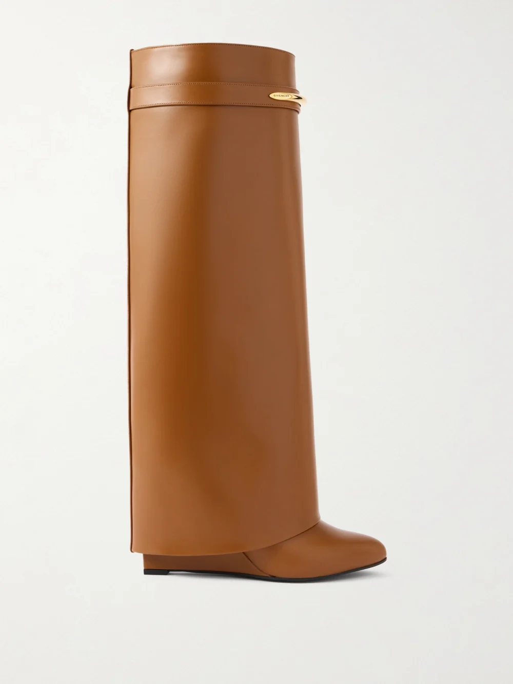 Givenchy Shark Leather Knee Boots in tan
