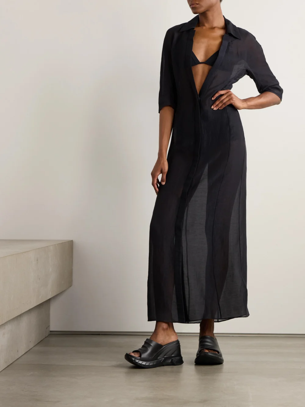 Givenchy Silk and Linen-blend Maxi Dress, worn by a model