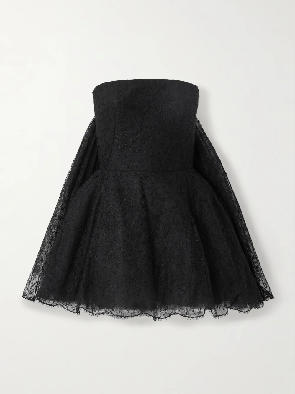 Givenchy Strapless Cape-effect Lace Mini Dress in black