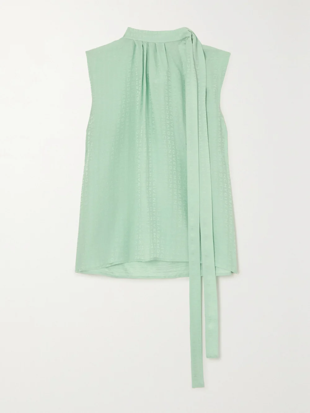 Givenchy Tie-detailed Silk-jacquard Blouse in mint