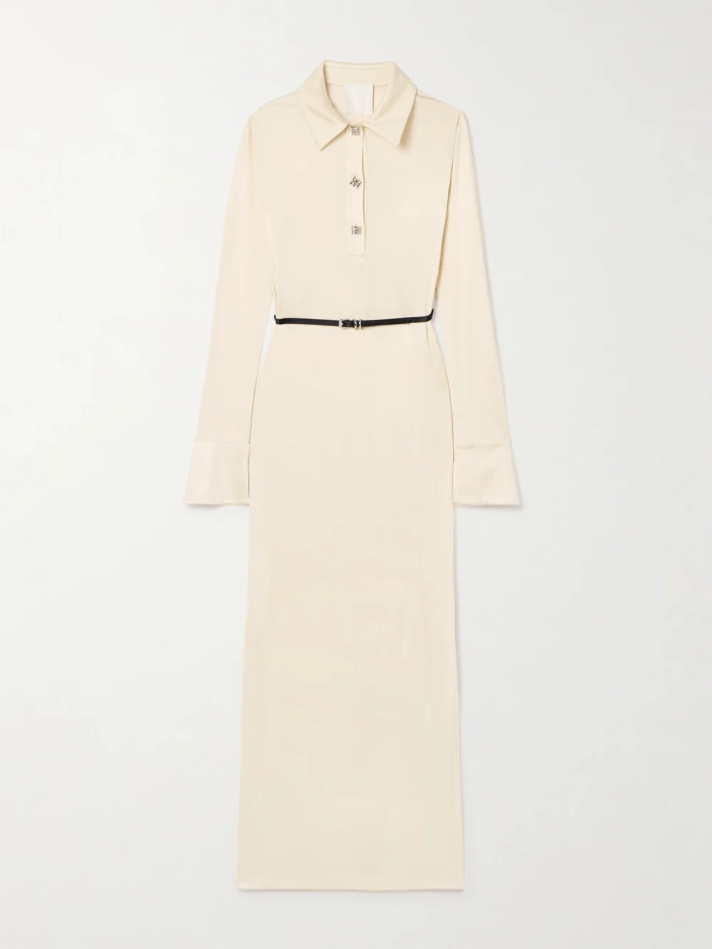 Givenchy Voyou Belted Satin-jersey Midi Dress in cream