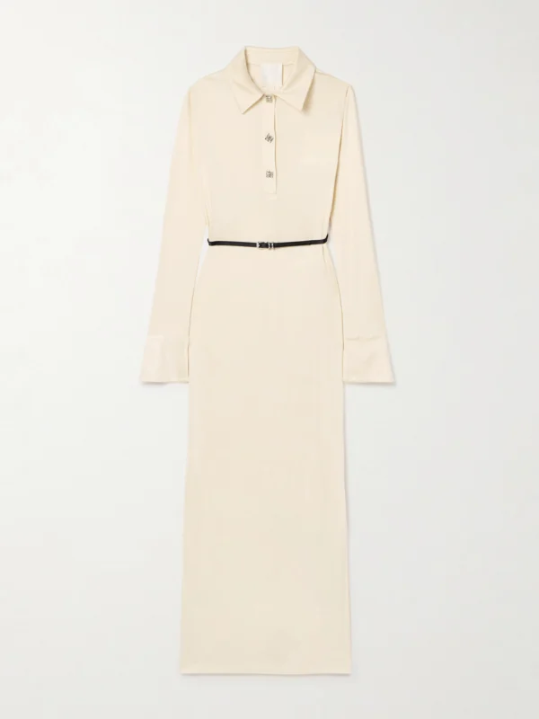 Givenchy Voyou Belted Satin-jersey Midi Dress