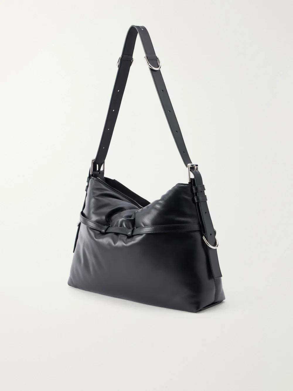 Back view of the Givenchy Voyou Bomber Buckle-detailed Shoulder Bag