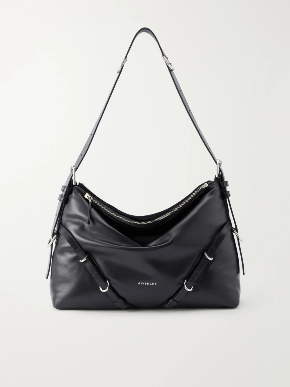 Givenchy Voyou Bomber Buckle-detailed Shoulder Bag in black