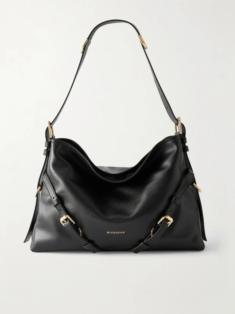 Givenchy Voyou Medium Leather Shoulder Bag in black
