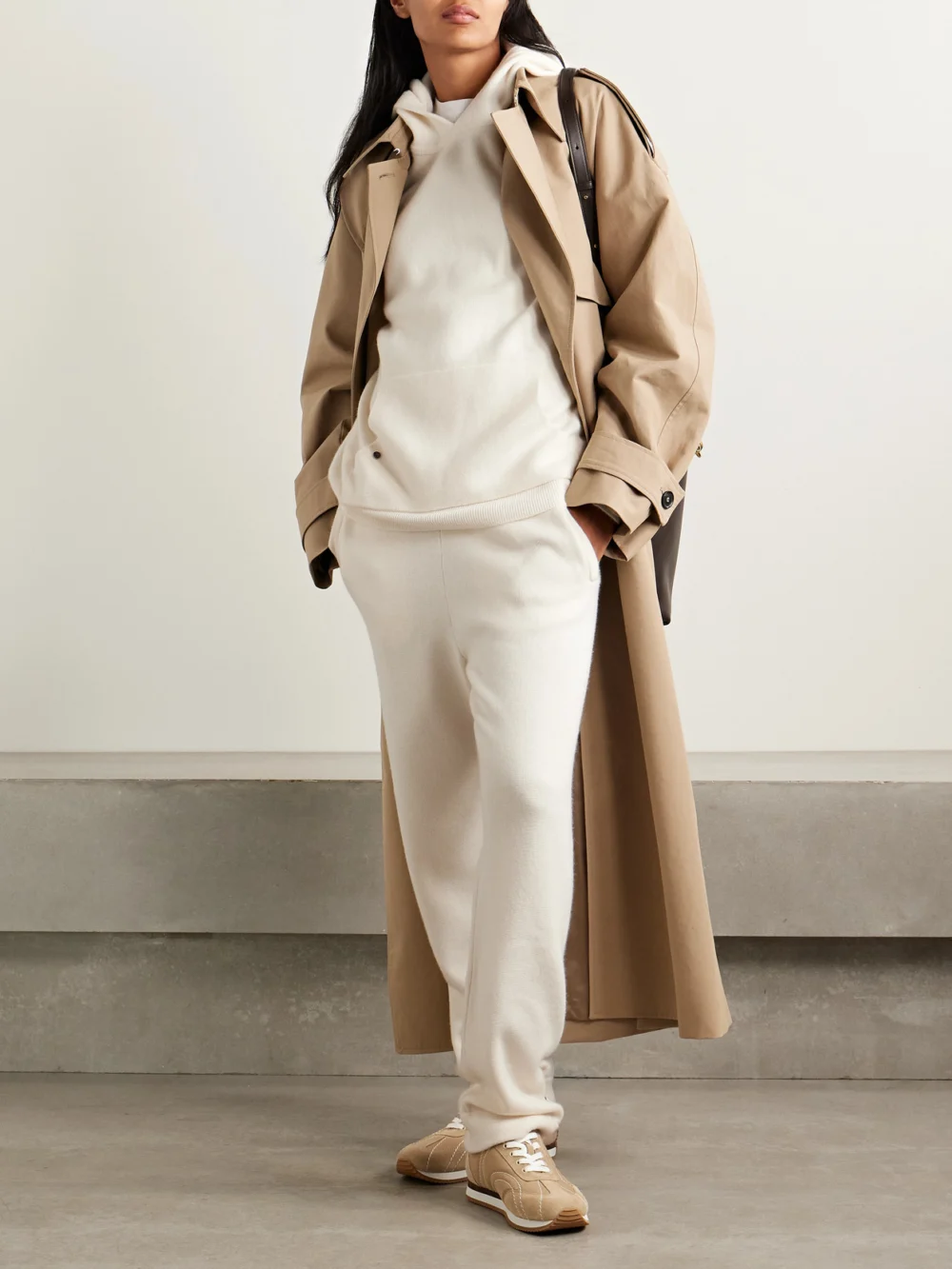 God’s True Cashmere Cashmere Hoodie, worn by a model