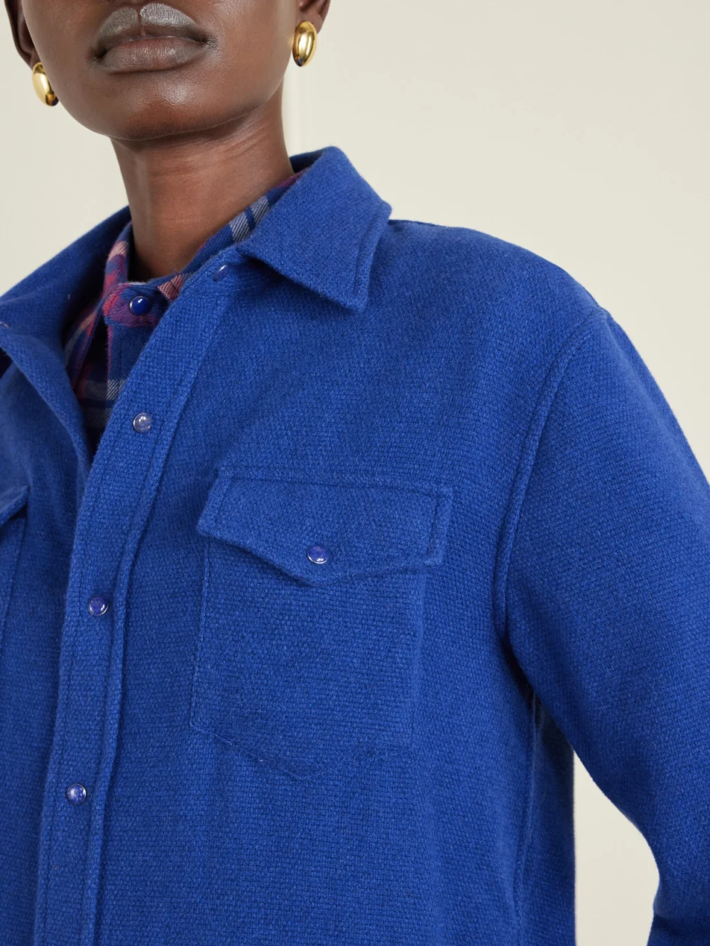 Close-up detail of the God’s True Cashmere Cashmere Shirt
