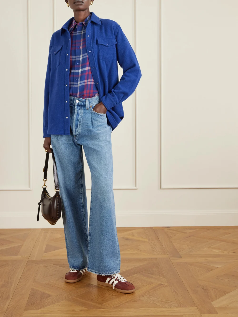 God’s True Cashmere Cashmere Shirt, worn by a model