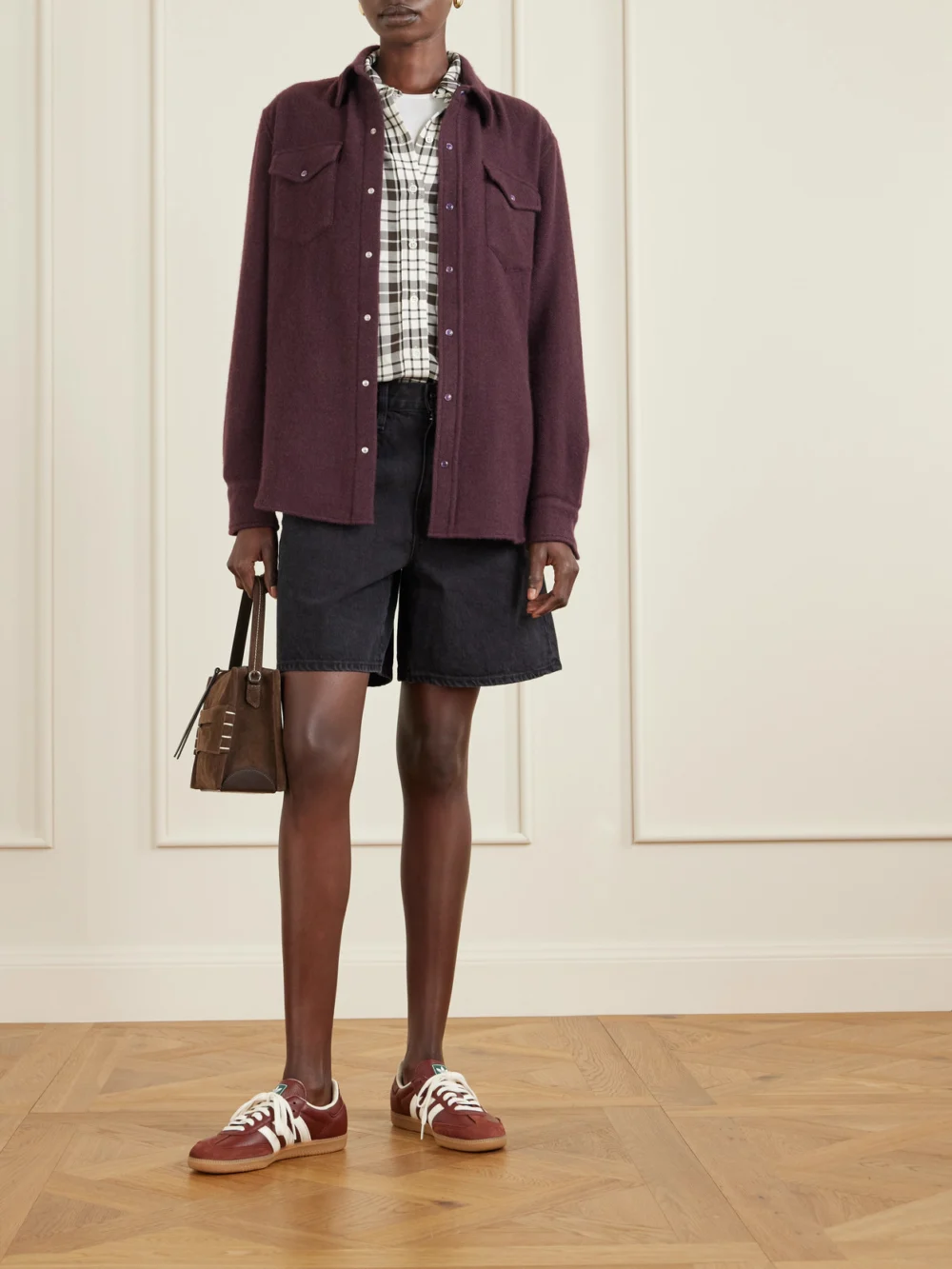 God’s True Cashmere Cashmere Shirt, worn by a model