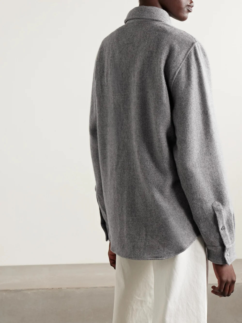 Back view of the God’s True Cashmere Cashmere Shirt