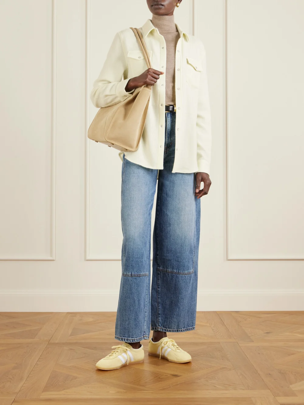 God’s True Cashmere Cashmere Shirt, worn by a model