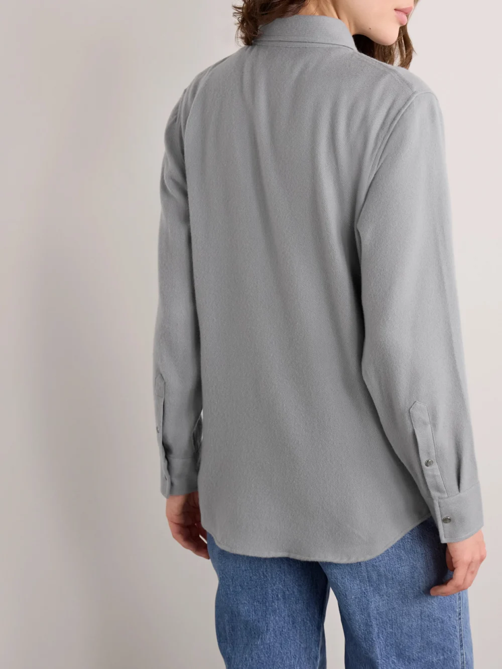 Back view of the God’s True Cashmere Cashmere-twill Shirt