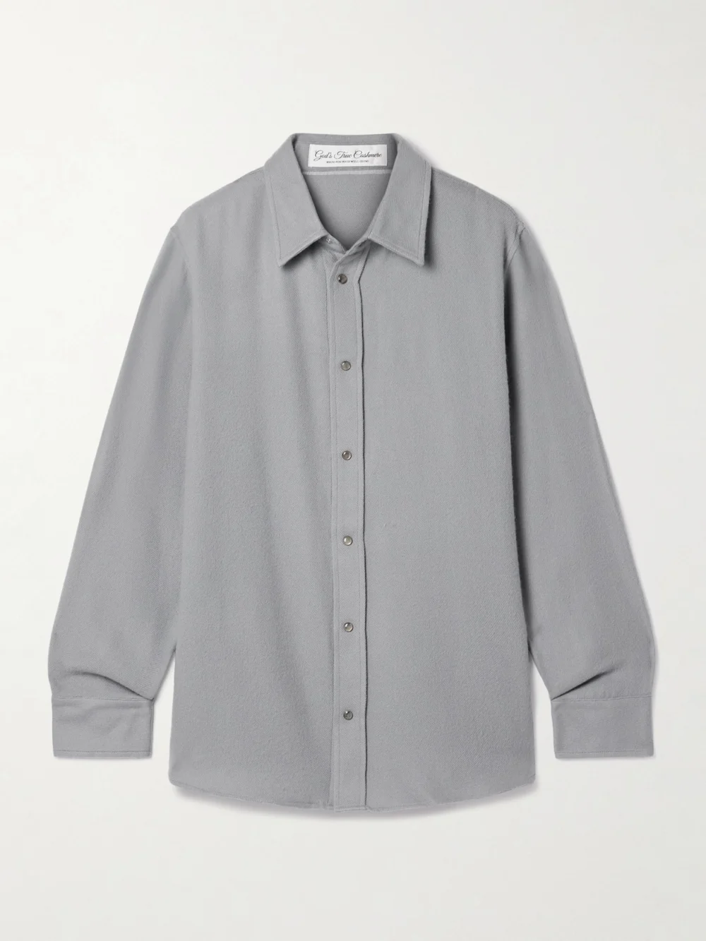 God’s True Cashmere Cashmere-twill Shirt in gray