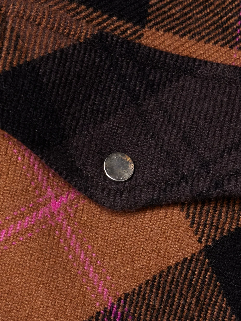 Close-up detail of the God’s True Cashmere Checked Cashmere Shirt