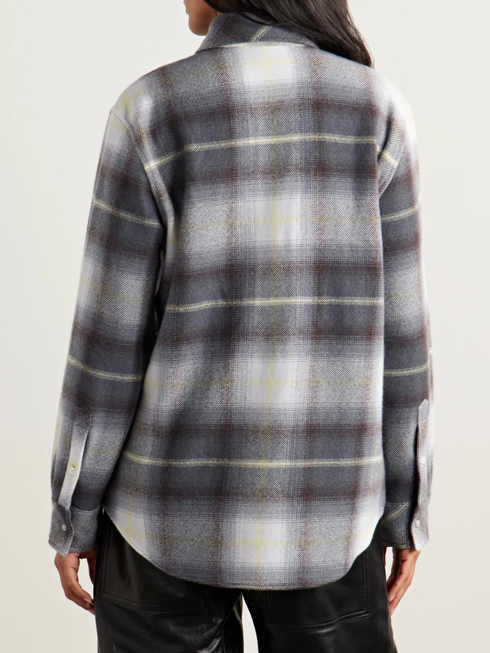 Back view of the God’s True Cashmere Checked Cashmere Shirt