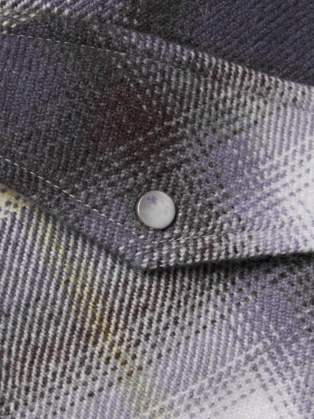 Close-up detail of the God’s True Cashmere Checked Cashmere Shirt