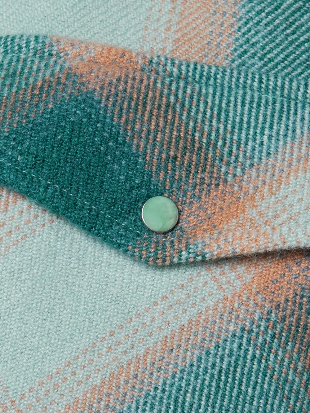 Close-up detail of the God’s True Cashmere Checked Cashmere Shirt