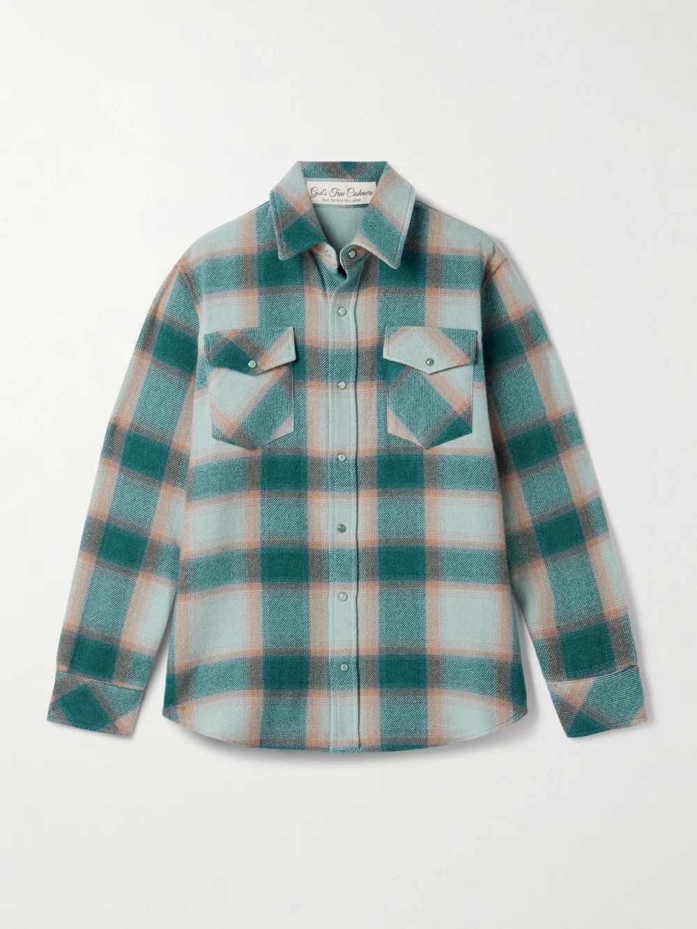 God’s True Cashmere Checked Cashmere Shirt in green