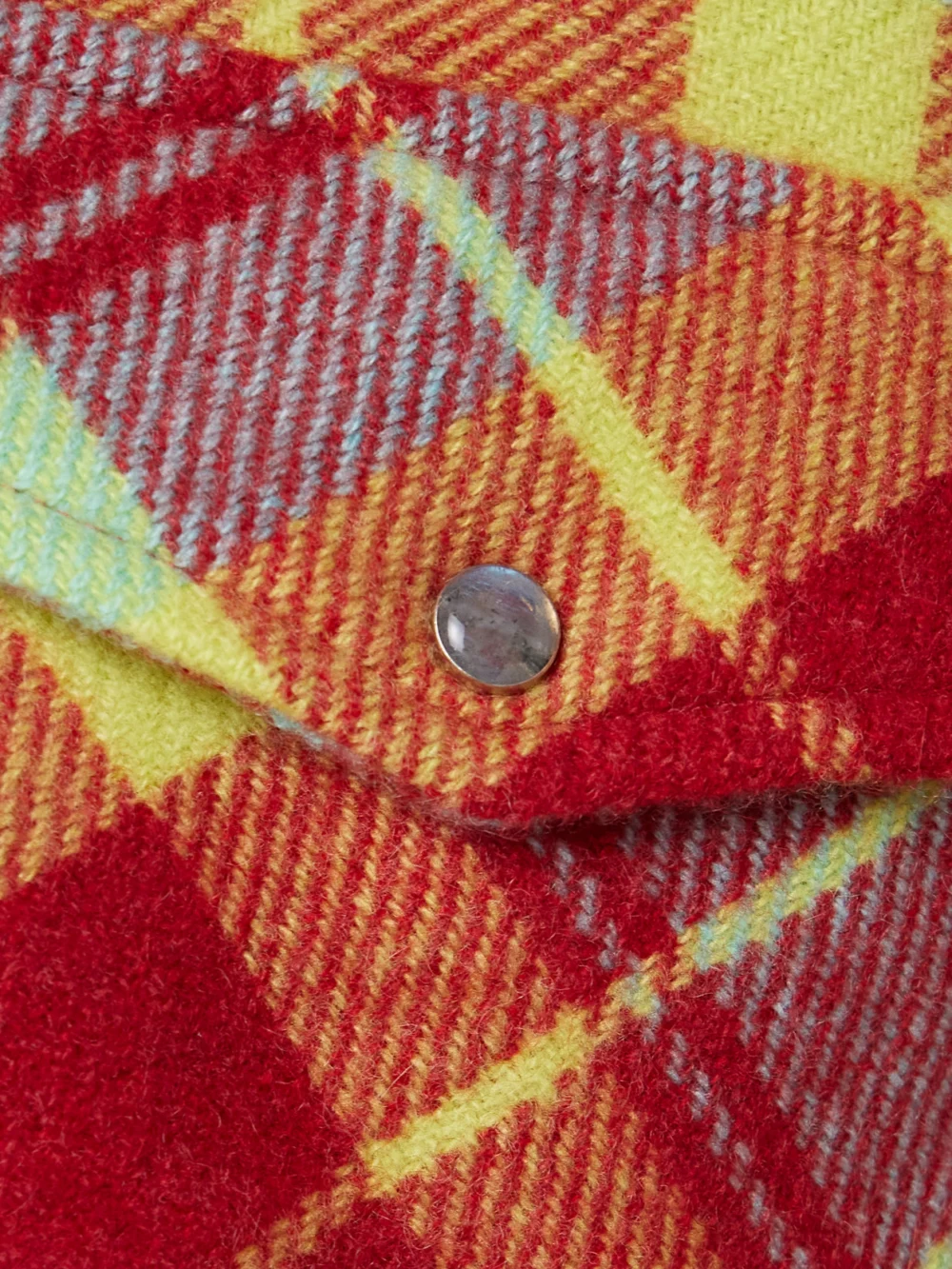 Close-up detail of the God’s True Cashmere Checked Cashmere Shirt