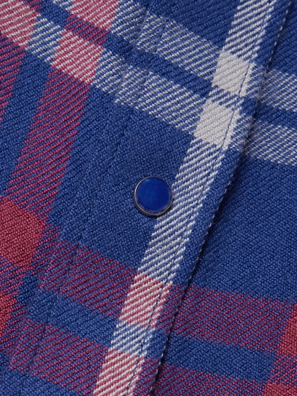 Close-up detail of the God’s True Cashmere Checked Cashmere Shirt