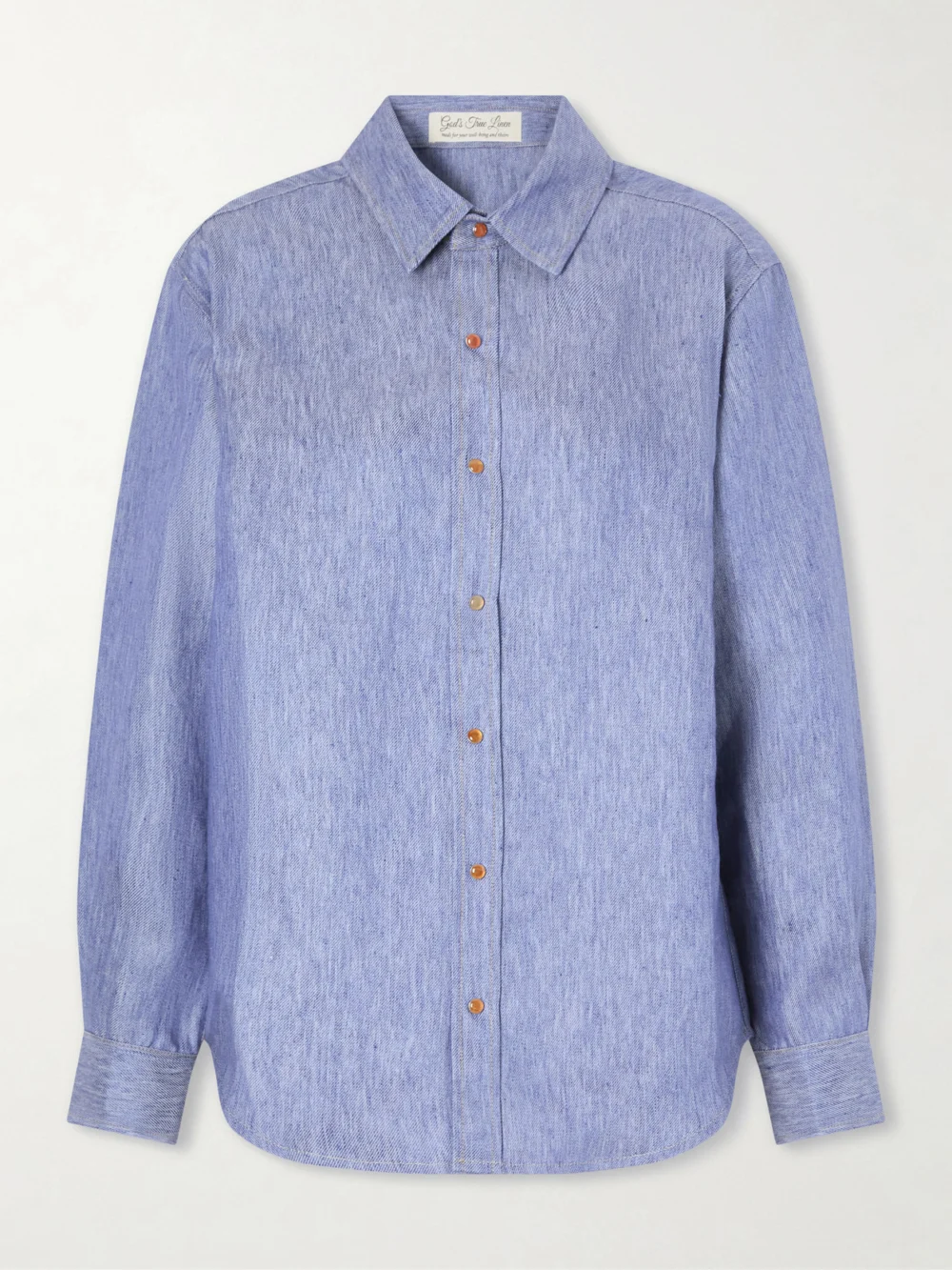 God’s True Cashmere Linen-denim Shirt in blue