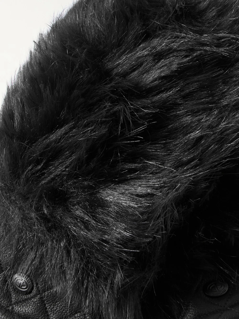 Close-up detail of the Goldbergh Hill Plush-trimmed Padded Leather Ski Gloves
