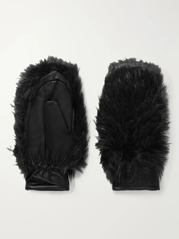 Goldbergh Hill Plush-trimmed Padded Leather Ski Gloves