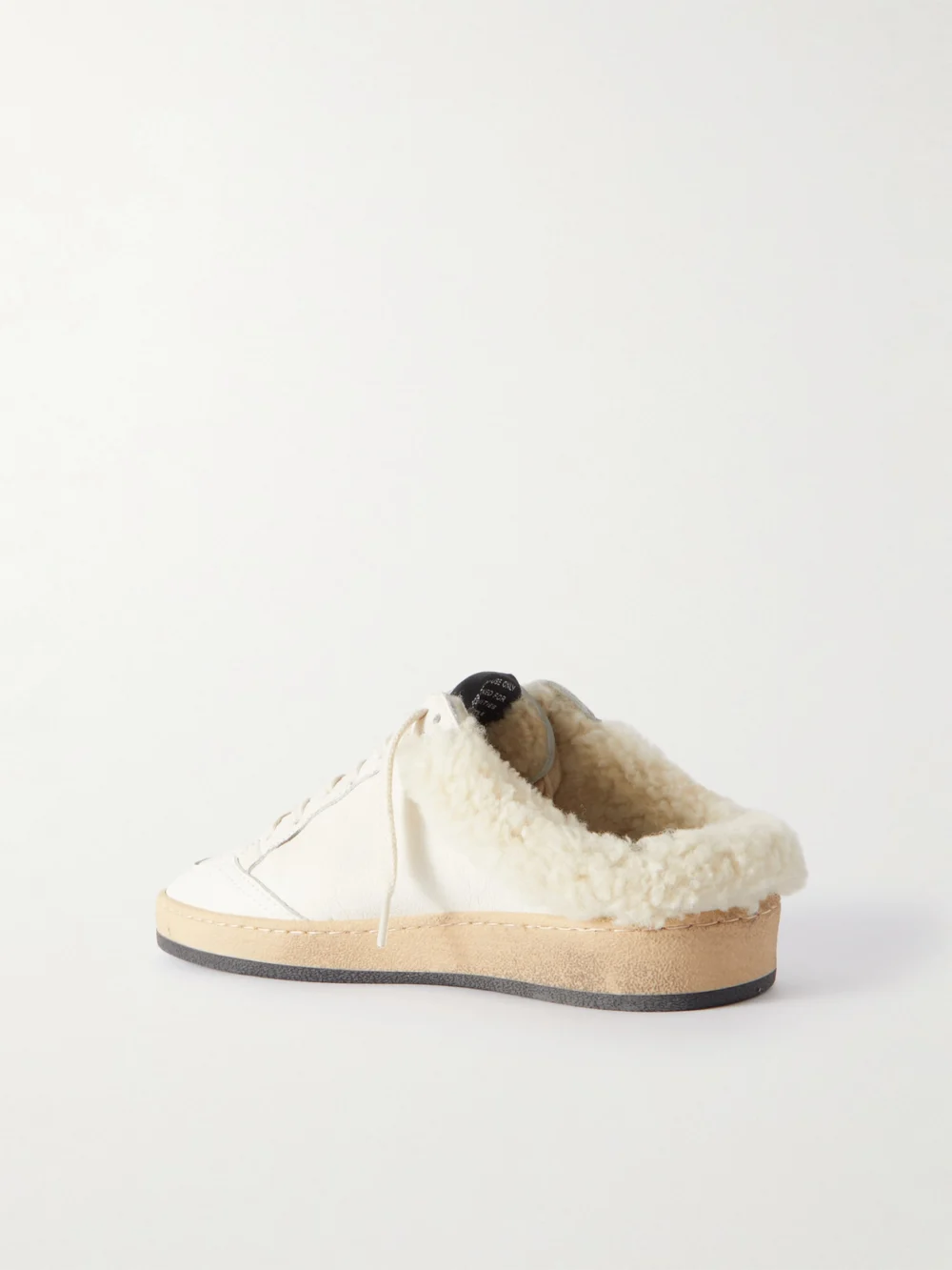 Back view of the Golden Goose Ball Star Sabot Shearling-lined Leather Slip-on Sneakers