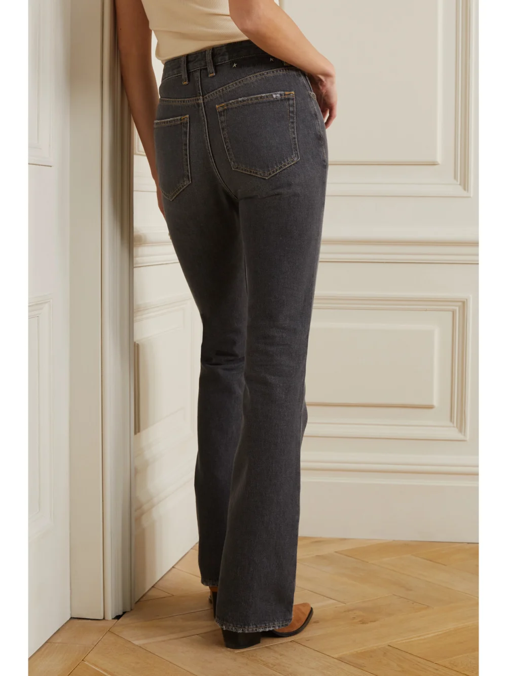 Back view of the Golden Goose Journey High-rise Bootcut Jeans