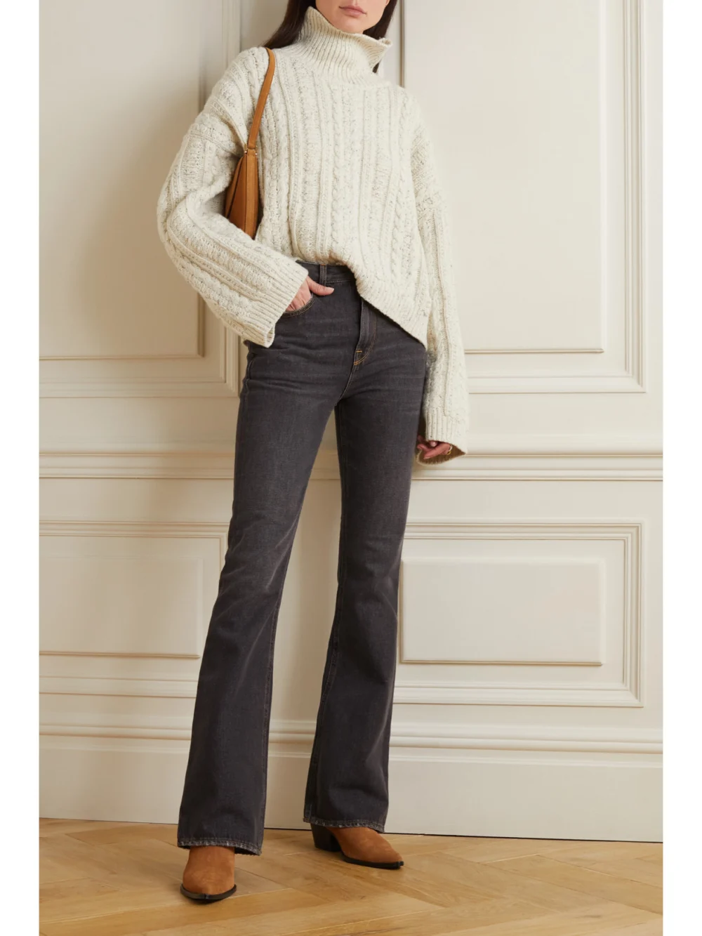 Golden Goose Journey High-rise Bootcut Jeans, worn by a model