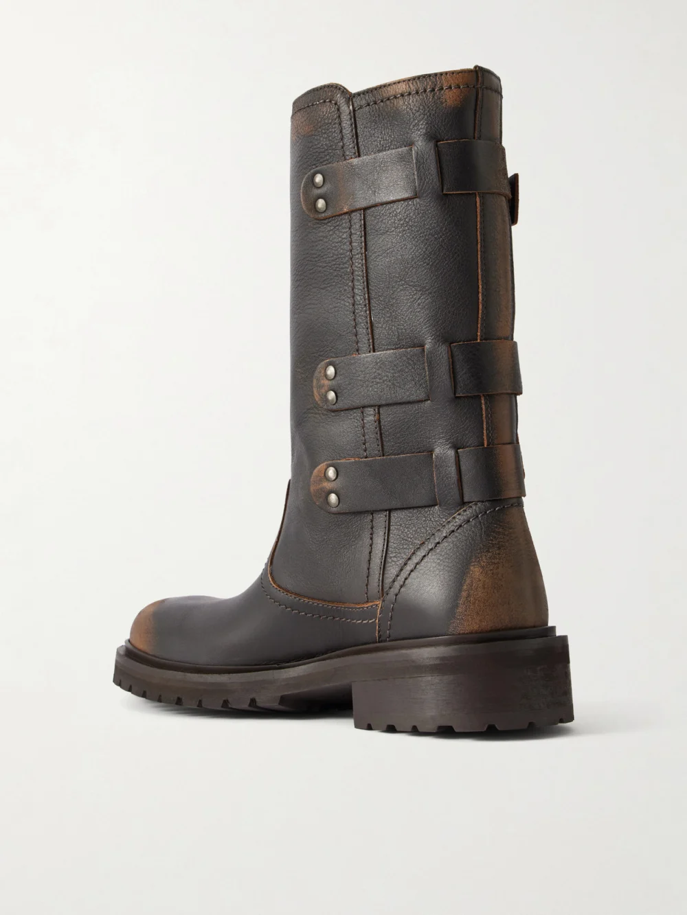 Back view of the Golden Goose Kurt Distressed Leather Knee Boots