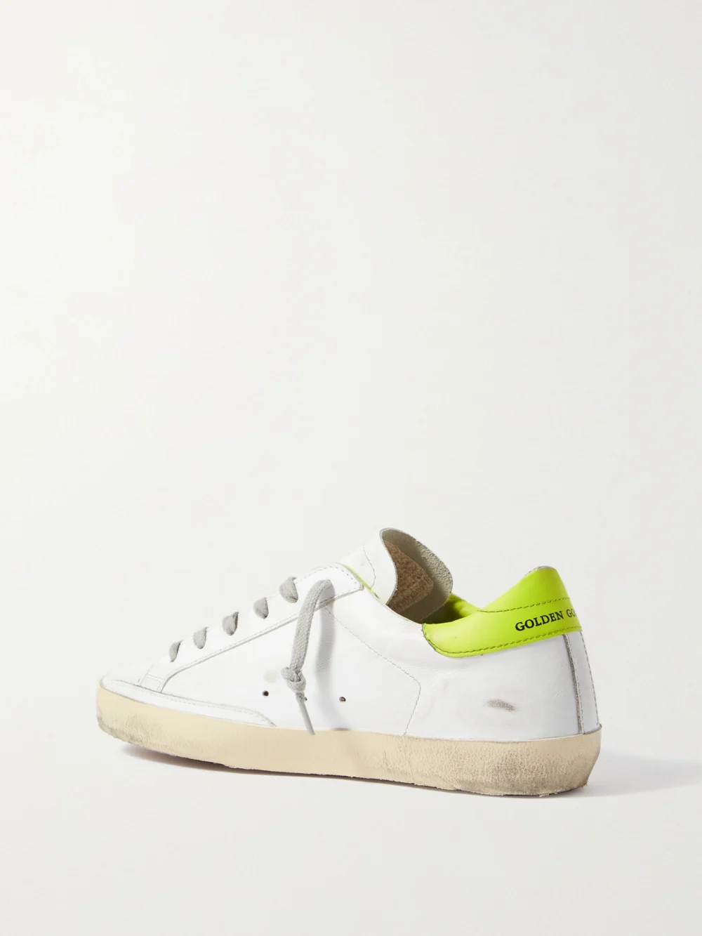 Back view of the Golden Goose Superstar Distressed Leather Sneakers