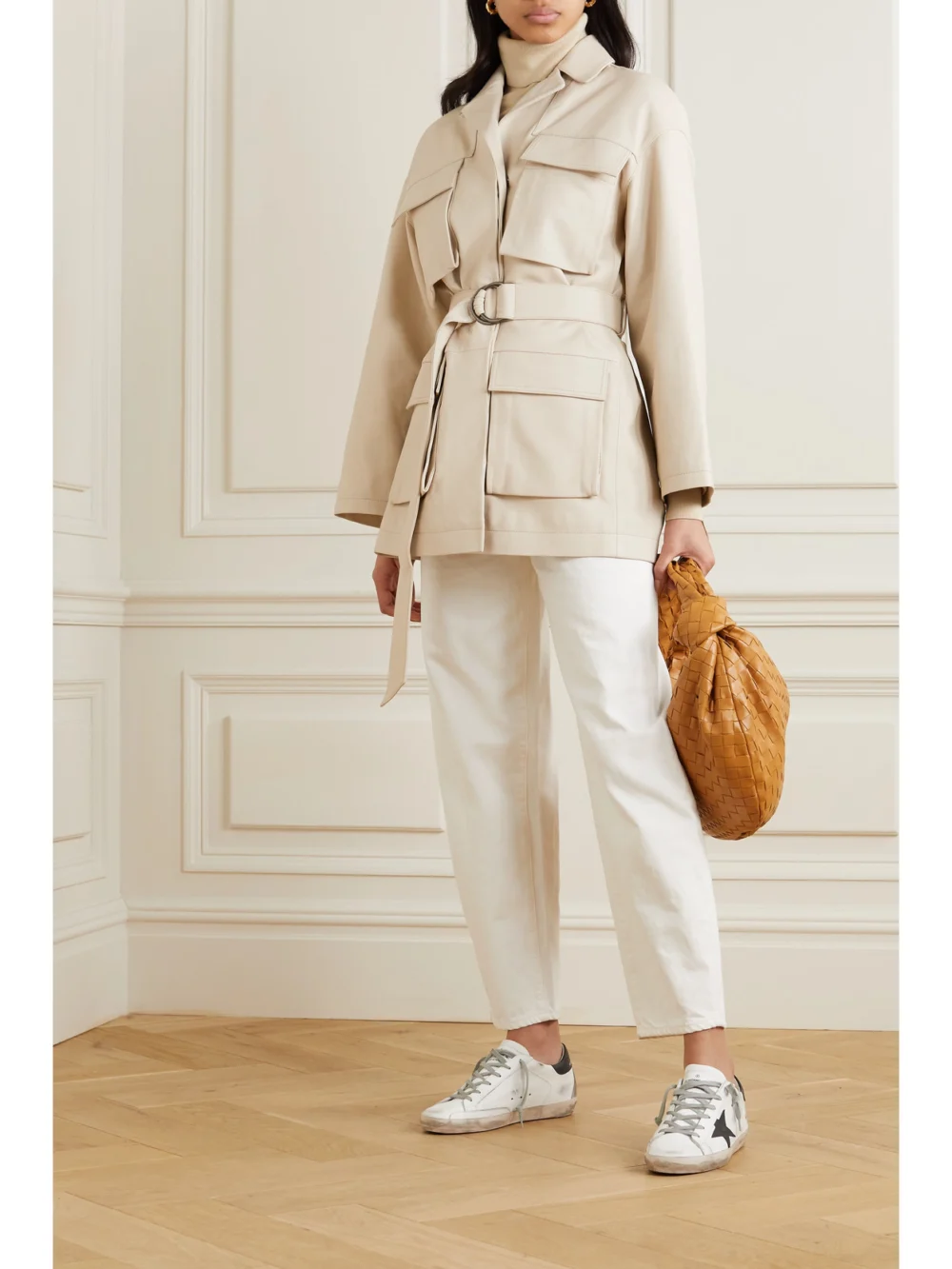 Golden Goose Superstar Distressed Leather Sneakers, styled view
