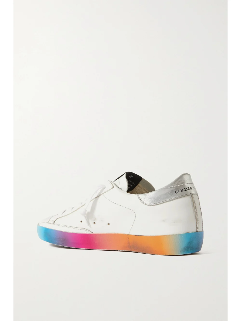 Back view of the Golden Goose Superstar Distressed Perforated Leather Sneakers