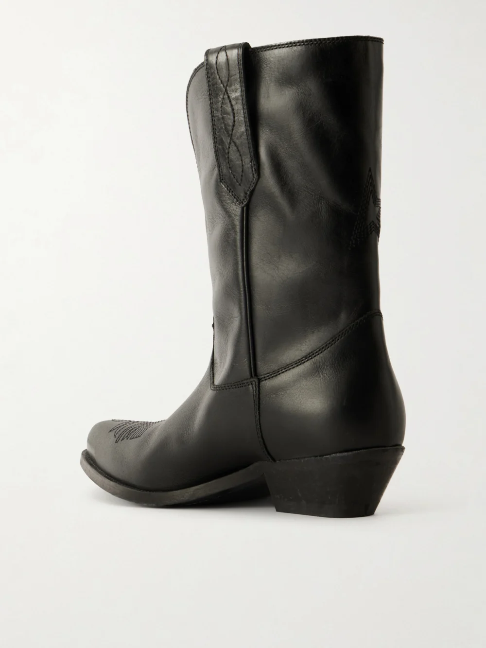 Back view of the Golden Goose Wish Star Embroidered Leather Ankle Boots