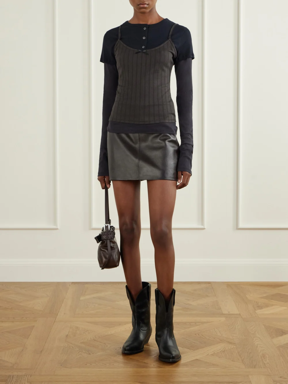 Golden Goose Wish Star Embroidered Leather Ankle Boots, styled view