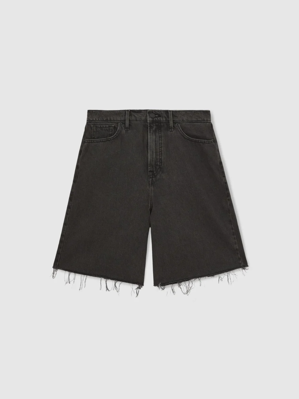 Good American Black American Denim Barrel Shorts, view 2